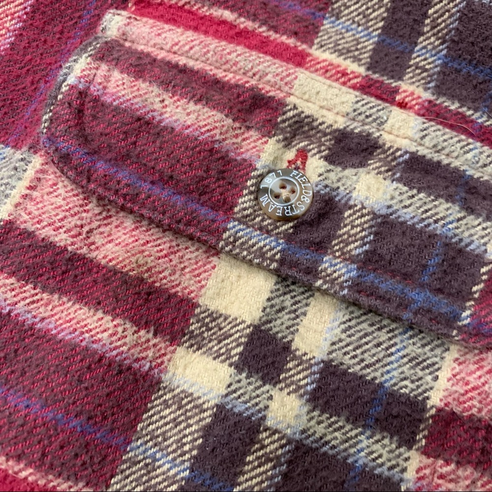 Field And Stream Red Flannel Button Down Top Xl - image 4